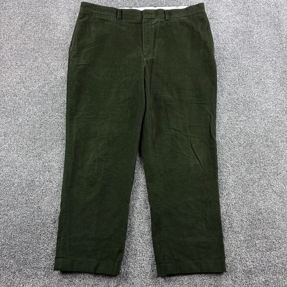 L.L. Bean Corduroy Pants Mens‎ 40x30 Green Cotton Classic Fit Trousers 279000